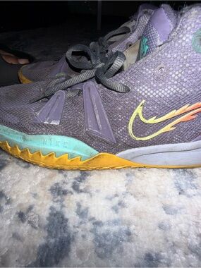 Nike Purple Sneakers with Teal and Yellow Details
